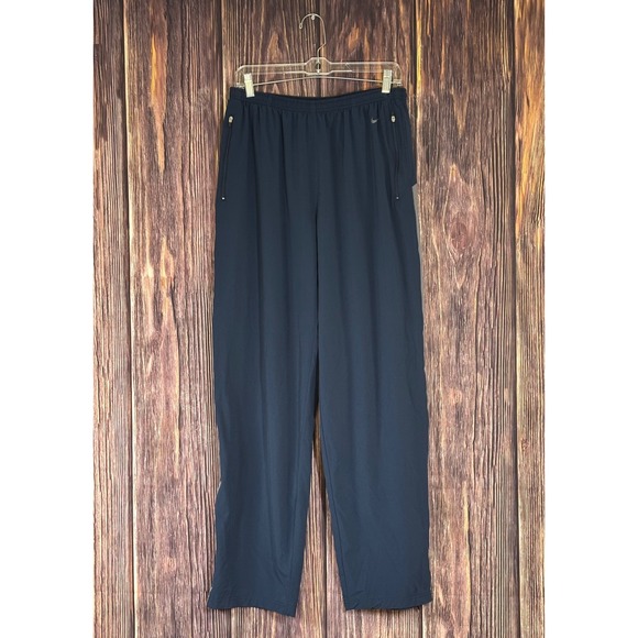 Nike Track Pants XL Navy White Piping Mesh Lined Athletic Joggers Ankle Zip Y2K - Picture 1 of 15